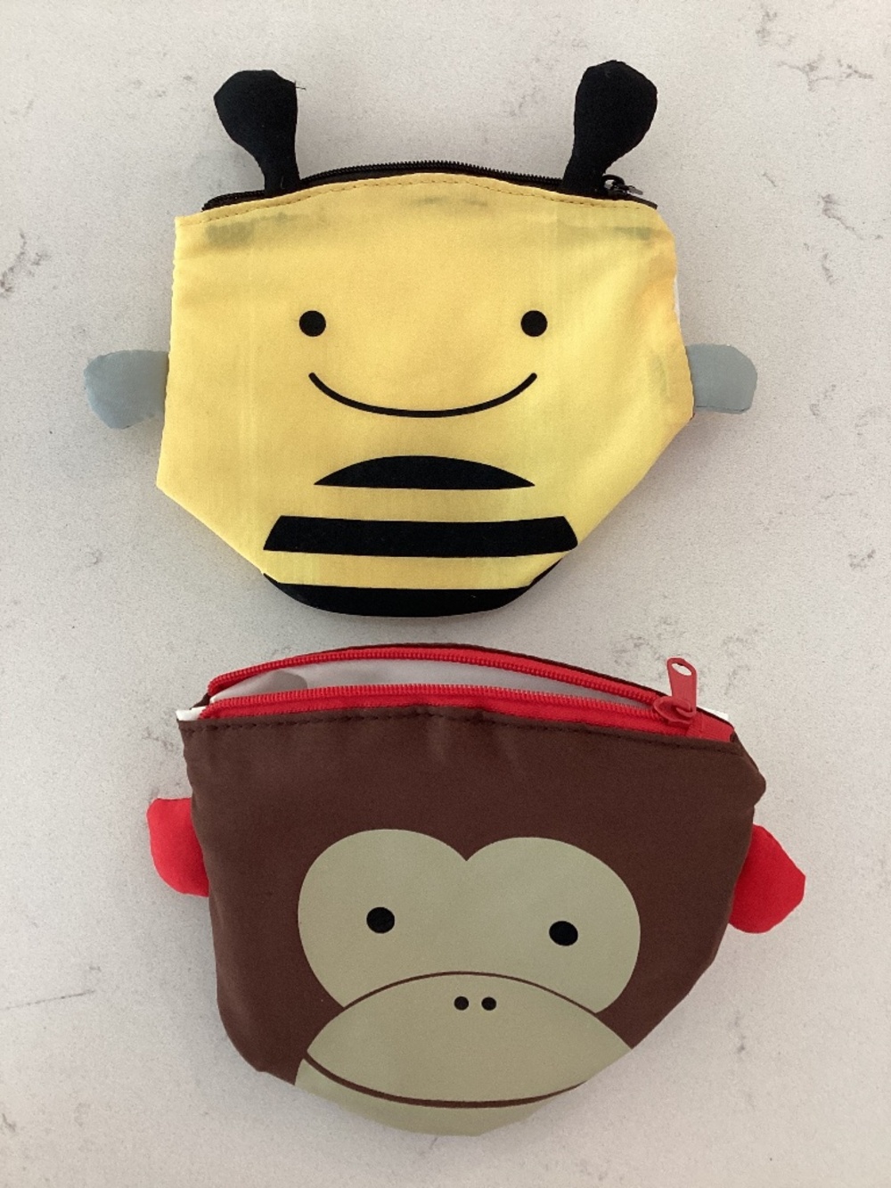 Set of 2 Skip Hop Zoo Reusable Snack Bags Brown and Yellow NEW